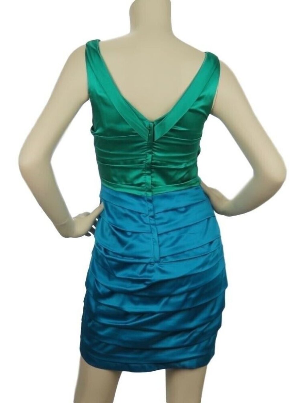 Womens Dress Size 4 Rouched Sleeveless V Neck Express - Picture 8 of 11